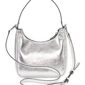 Silver DKNY crossover bag.